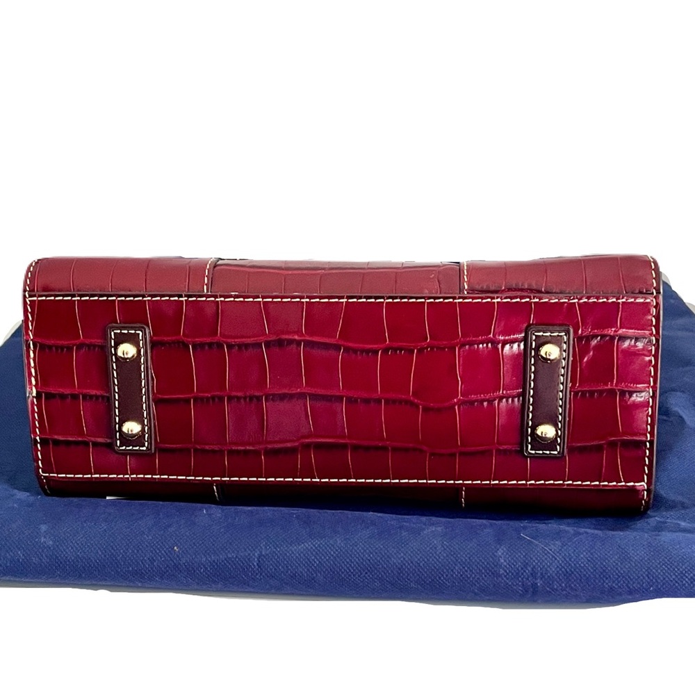 Dooney & Bourke ‘Charlotte’ Red Croc Embossed Leather Tote Bag in “Bourdeaux” - Picture 5 of 9